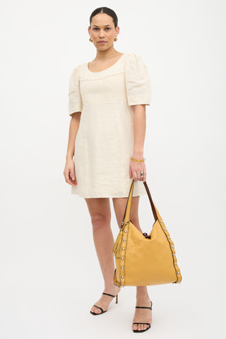 Lanvin Vintage Leather Studded Tote Bag