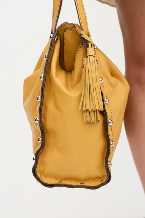 Lanvin Vintage Leather Studded Tote Bag