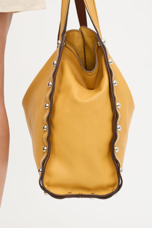 Lanvin Vintage Leather Studded Tote Bag