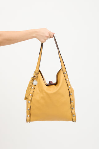 Lanvin Vintage Leather Studded Tote Bag