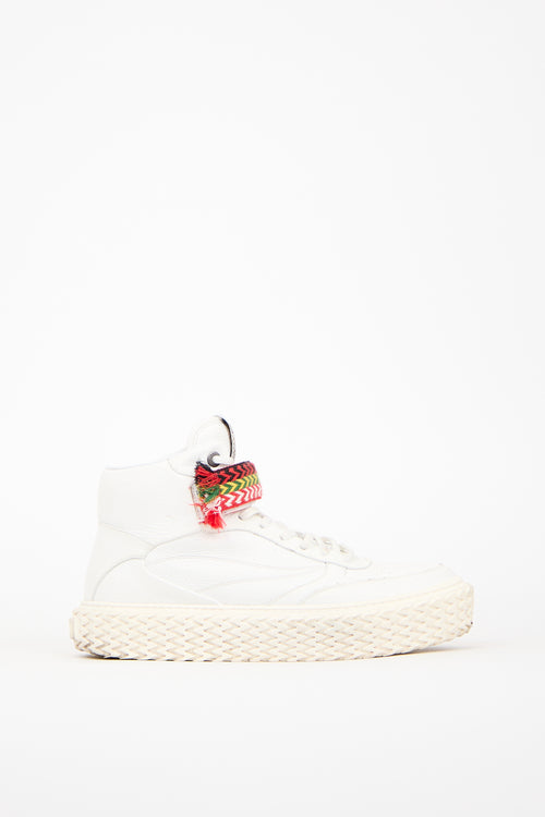 Lanvin White Leather Montantes Curbies 2 Sneaker