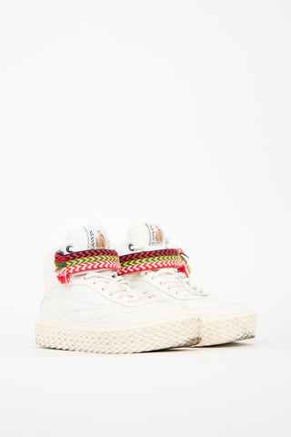 Lanvin White Leather Montantes Curbies 2 Sneaker