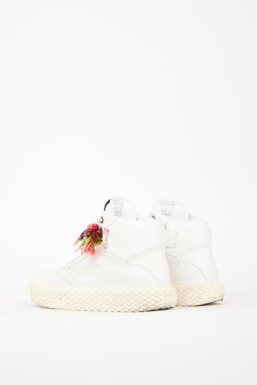 Lanvin White Leather Montantes Curbies 2 Sneaker