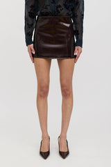 LaQuan Smith Latex Mini Skirt