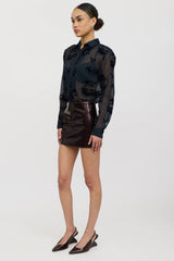 LaQuan Smith Latex Mini Skirt