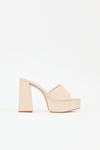 Larroude Raffia Dolly Mule