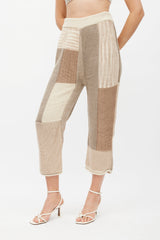 Lauren Manoogian Brown & Cream Patchwork Knit Set