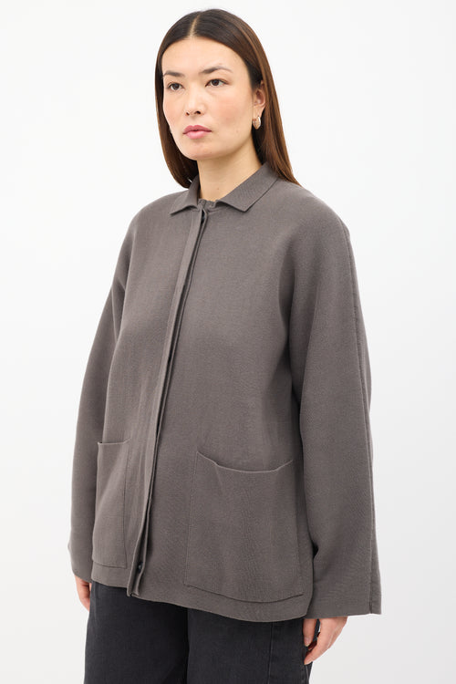 Lauren Manoogian Brown Buttoned & Pocket Cardigan