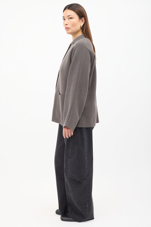 Lauren Manoogian Brown Buttoned & Pocket Cardigan