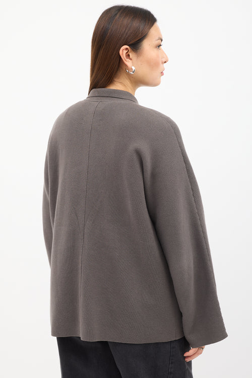 Lauren Manoogian Brown Buttoned & Pocket Cardigan