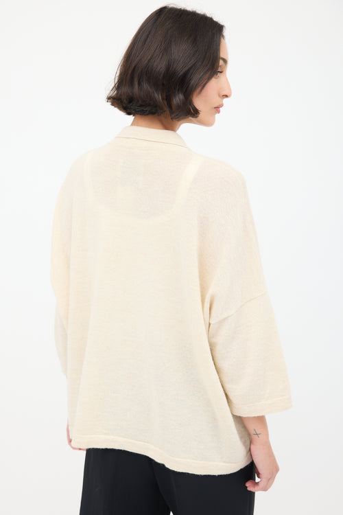 Lauren Manoogian Cream Wool & Linen Big Shirt