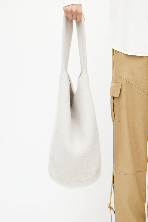 Lauren Manoogian Grey Knit Bucket Tote Bag