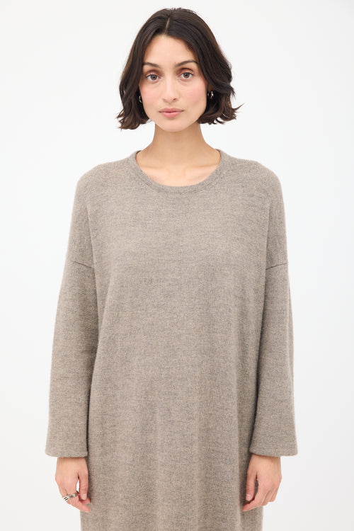 Lauren Manoogian Taupe Merino Wool Sweater Dress