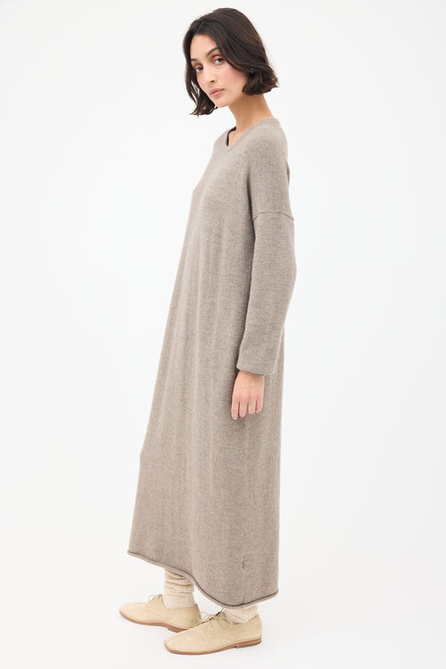 Lauren Manoogian Taupe Merino Wool Sweater Dress