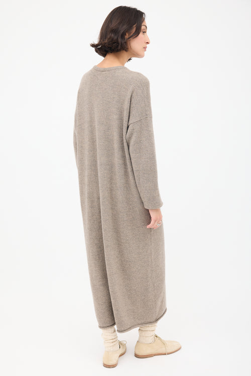 Lauren Manoogian Taupe Merino Wool Sweater Dress