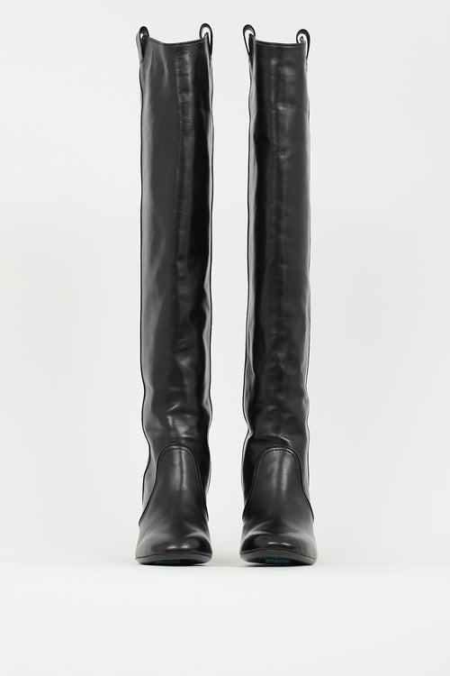 Laurence Dacade Black Leather Over The Knee High Boot