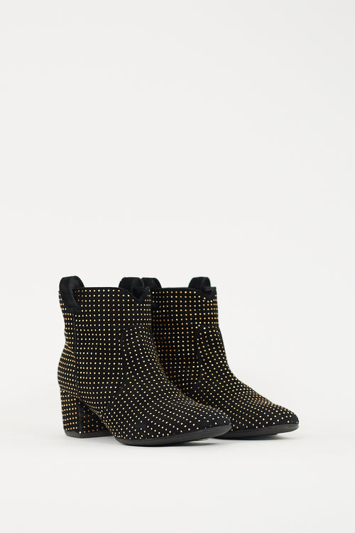 Laurence Dacade Black Suede Embellished Ankle Boot