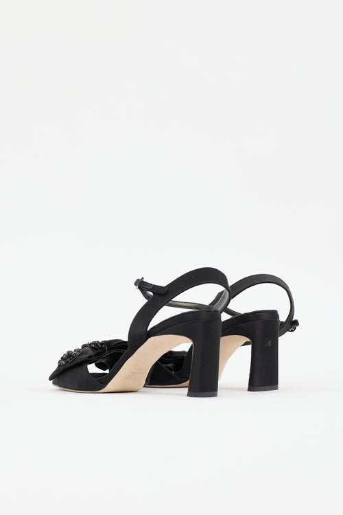 Le Seul Satin & Suede Daffodil Bow Sandal