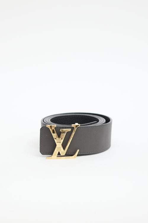 Louis Vuitton Leather Damier LV Buckle Reversible Belt