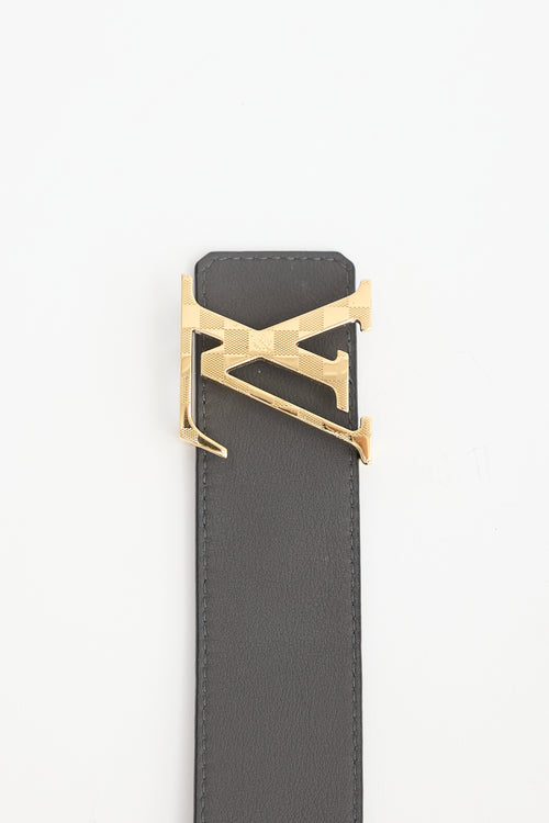 Louis Vuitton Leather Damier LV Buckle Reversible Belt