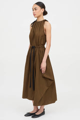 Lee Mathews Alma Gathered Sleeveless Dress