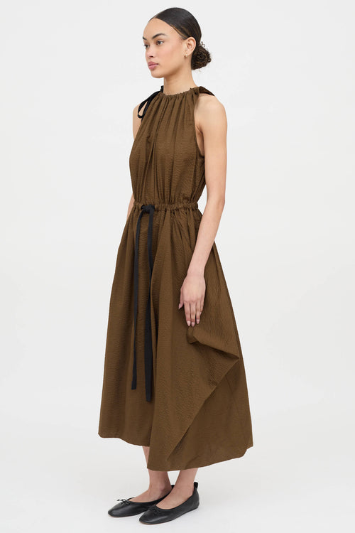 Lee Matthews Alma Gathered Sleeveless Dress