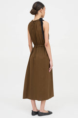 Lee Mathews Alma Gathered Sleeveless Dress