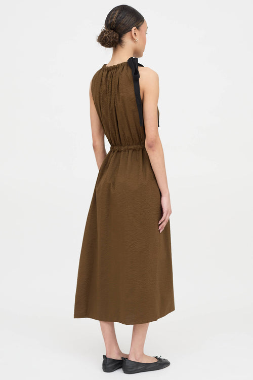 Lee Mathews Alma Gathered Sleeveless Dress