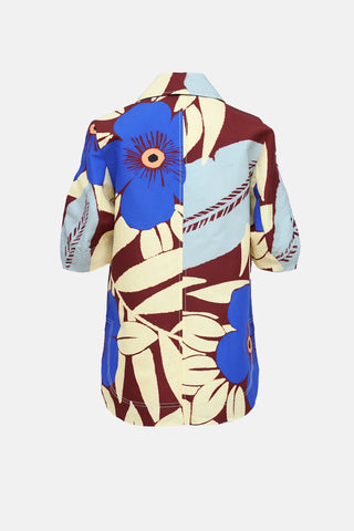 Lee Mathews Printed Button Up Top