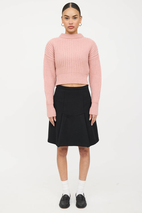Lee Matthews Wool Ribbed Knit Sweater