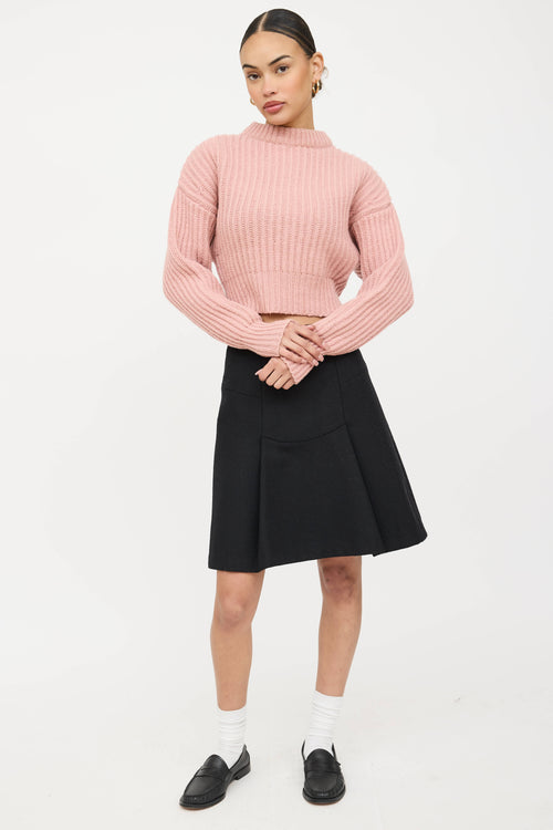 Lee Matthews Wool Ribbed Knit Sweater