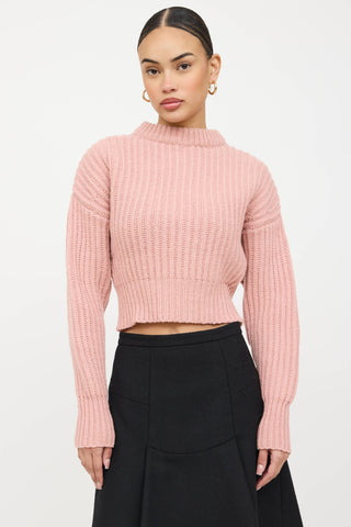 Lee Matthews Wool Ribbed Knit Sweater