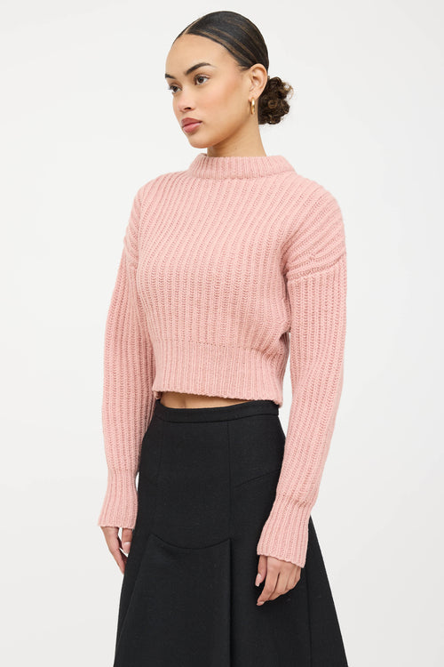 Lee Matthews Wool Ribbed Knit Sweater