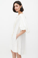 Lee Matthews White Cotton Elsie Tunic Dress