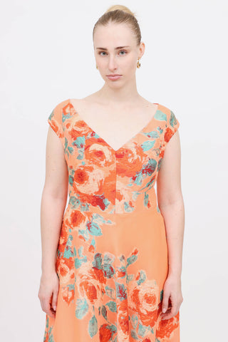 Lela Rose Floral Brocade Dress