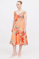 Lela Rose Floral Brocade Dress