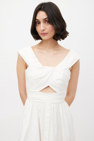 Lela Rose White Cotton A-Line Dress