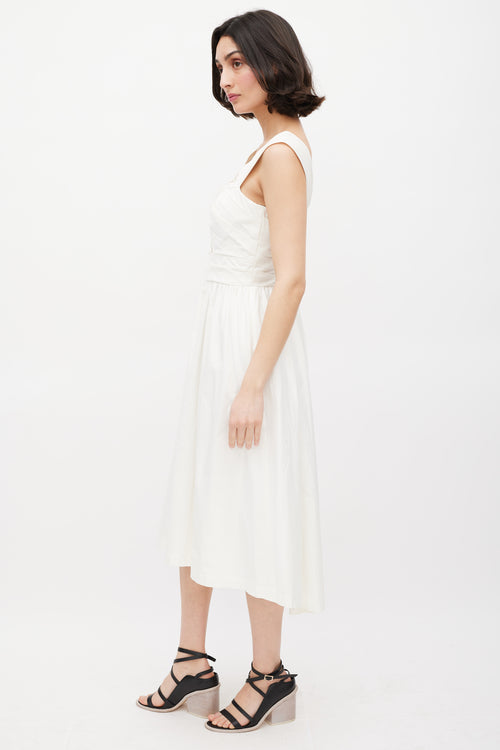 Lela Rose White Cotton A-Line Dress