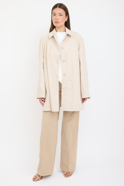 Lemaire Beige Balmacaan Jacket