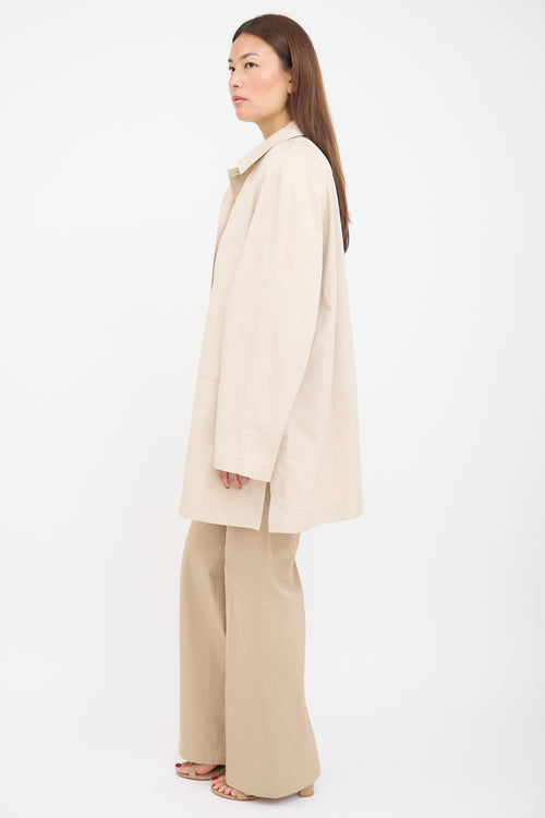 Lemaire Beige Balmacaan Jacket