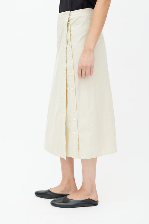 Lemaire Beige Buttoned Wrap Skirt