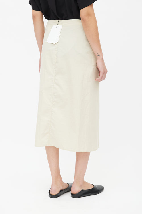Lemaire Beige Buttoned Wrap Skirt