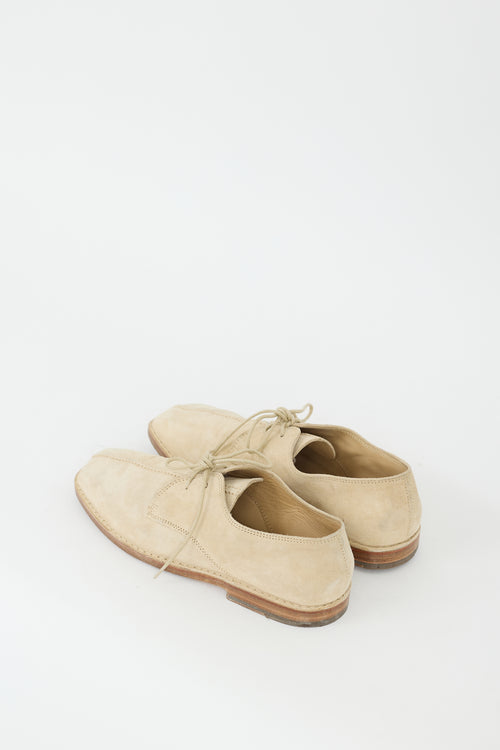 Lemaire Beige Suede Flat Laced Derby