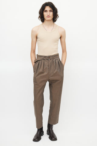 Lemaire Beige Wool Belted Trouser