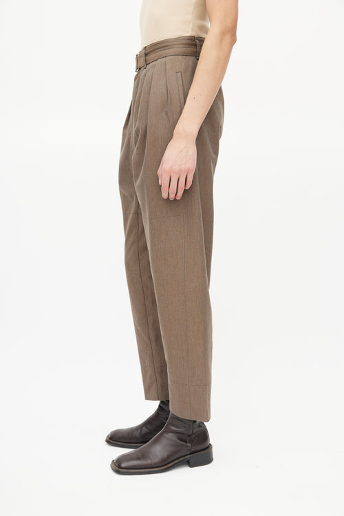 Lemaire Beige Wool Belted Trouser