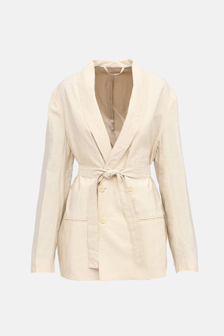Lemaire Silk Blend Belted Blazer