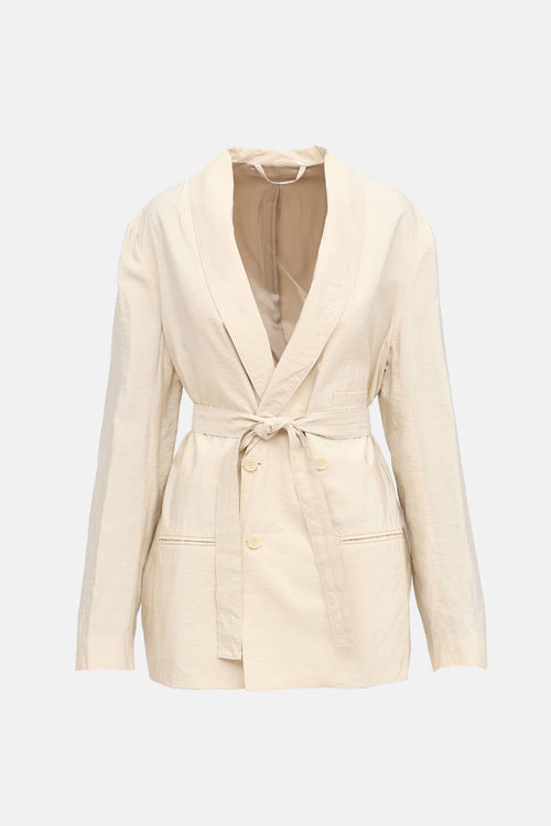 Lemaire Silk Blend Belted Blazer