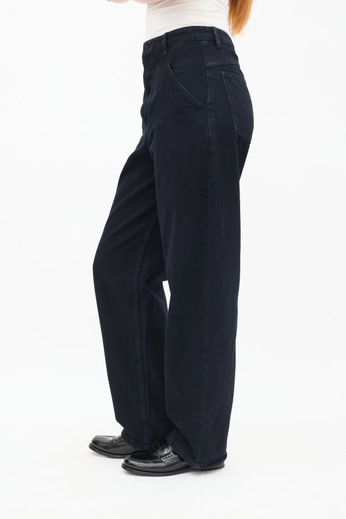 Lemaire Black Balloon Leg Panelled Jeans