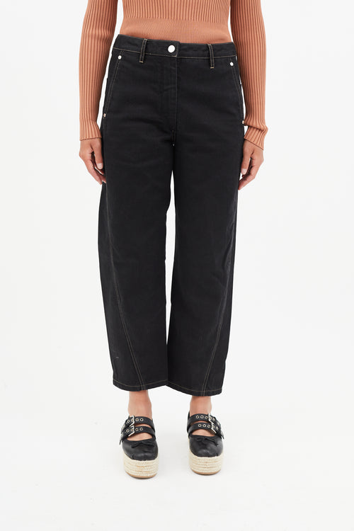 Lemaire Black Contrast Stitch Denim Jeans
