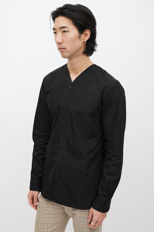 Lemaire Black V-Neck Shirt